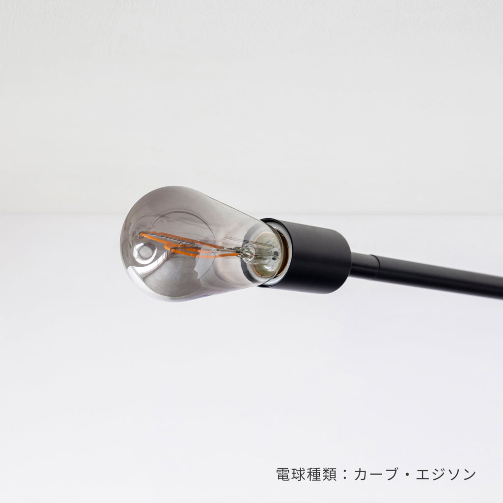 電球が選べる スチールバー 2灯 シーリングライト