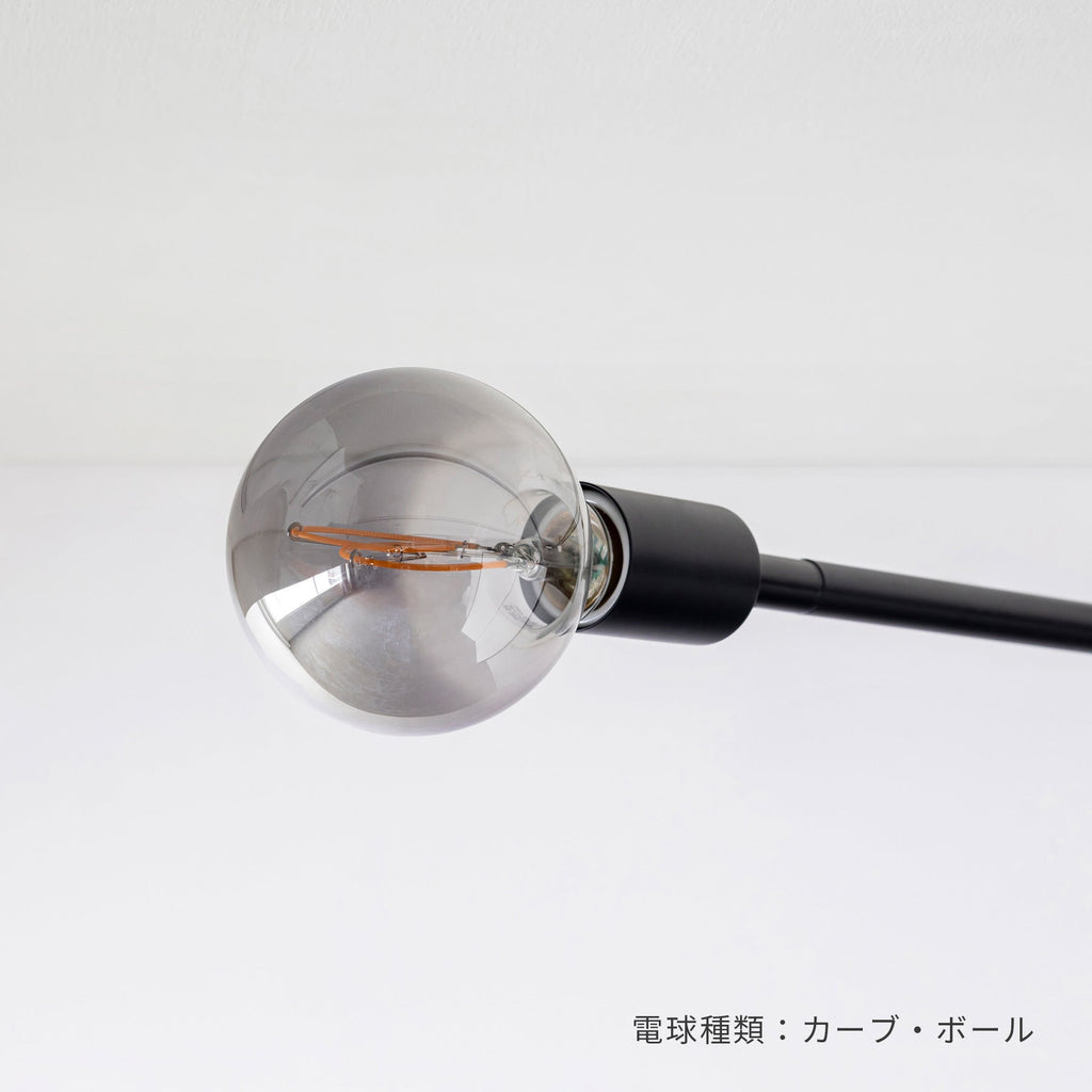 電球が選べる スチールバー 2灯 シーリングライト