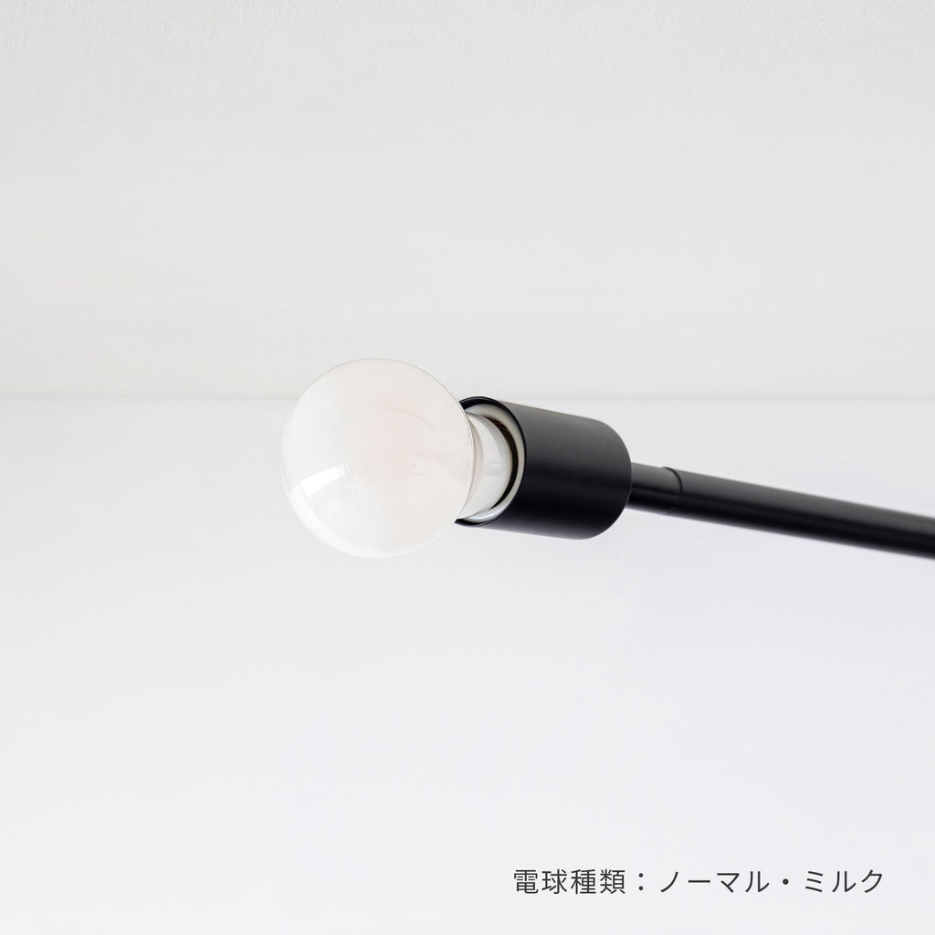 電球が選べる スチールバー 2灯 シーリングライト