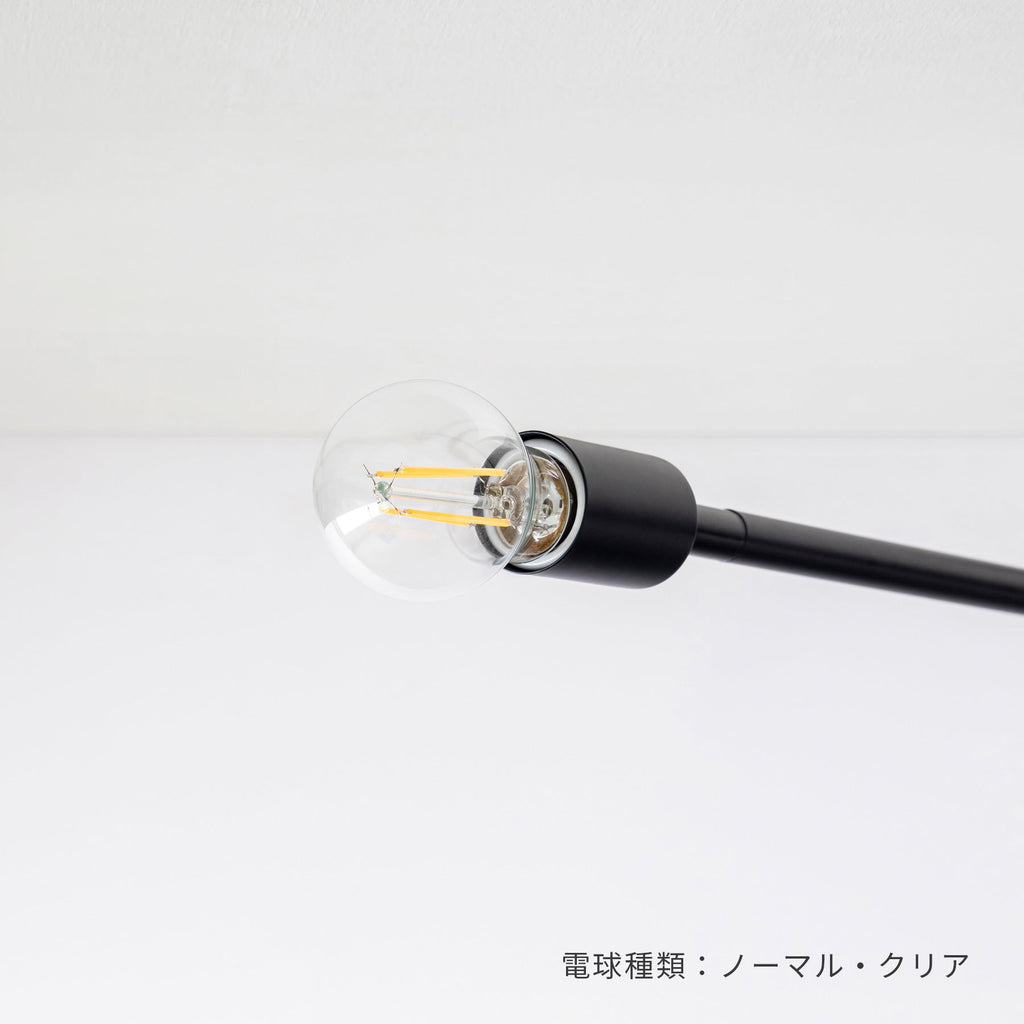 電球が選べる スチールバー 2灯 シーリングライト