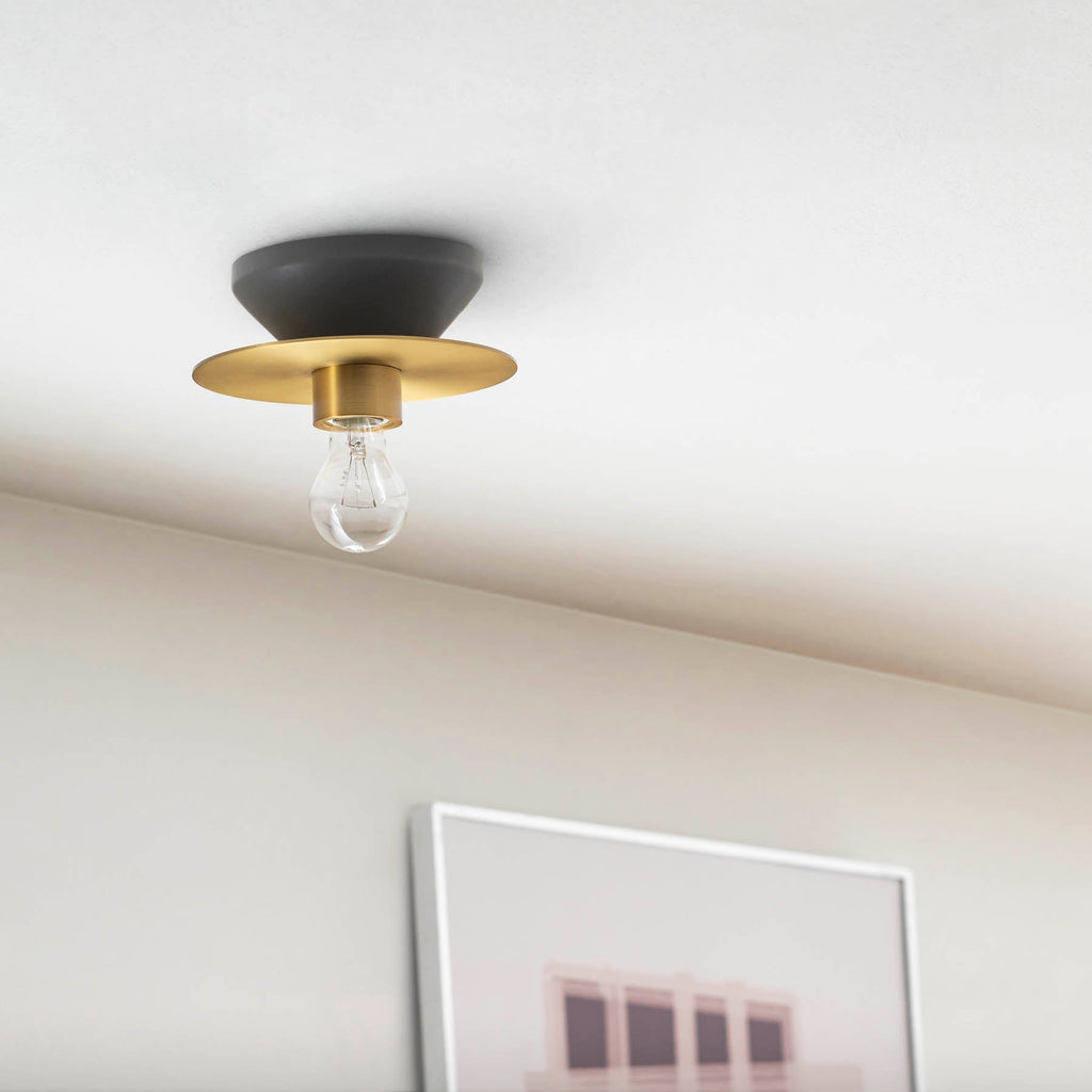 コンテンポラリー シーリングライト　グレー×ゴールド