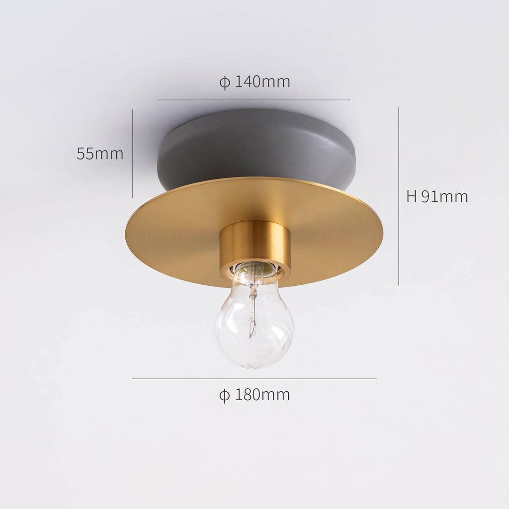異素材の組み合わせがハイセンスなシーリングランプ（サイズ画像）