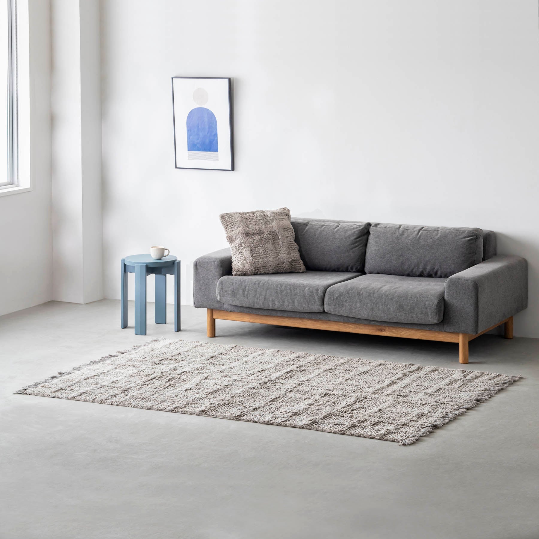 Gridlines Playful Cotton Blend Rug - Gray – SITURAEMON