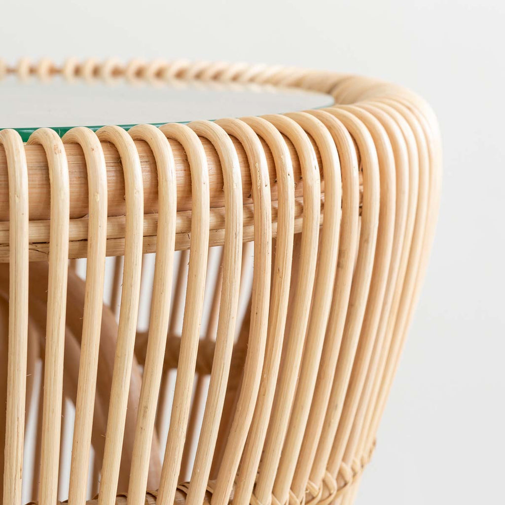 円形のラタンフレームが美しいサイドテーブル（フレーム1）