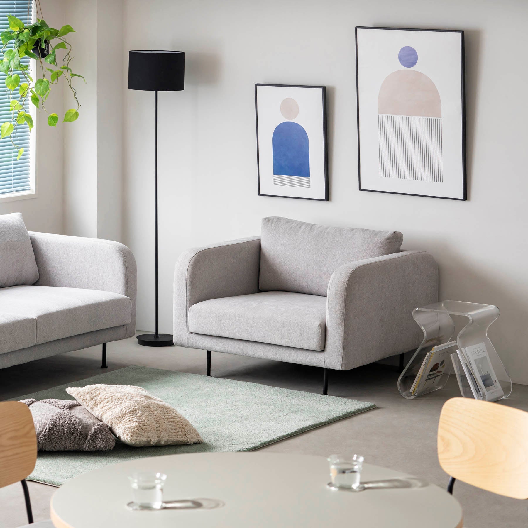 Cloud - Modern　アイアン脚 ソファ　1 seater