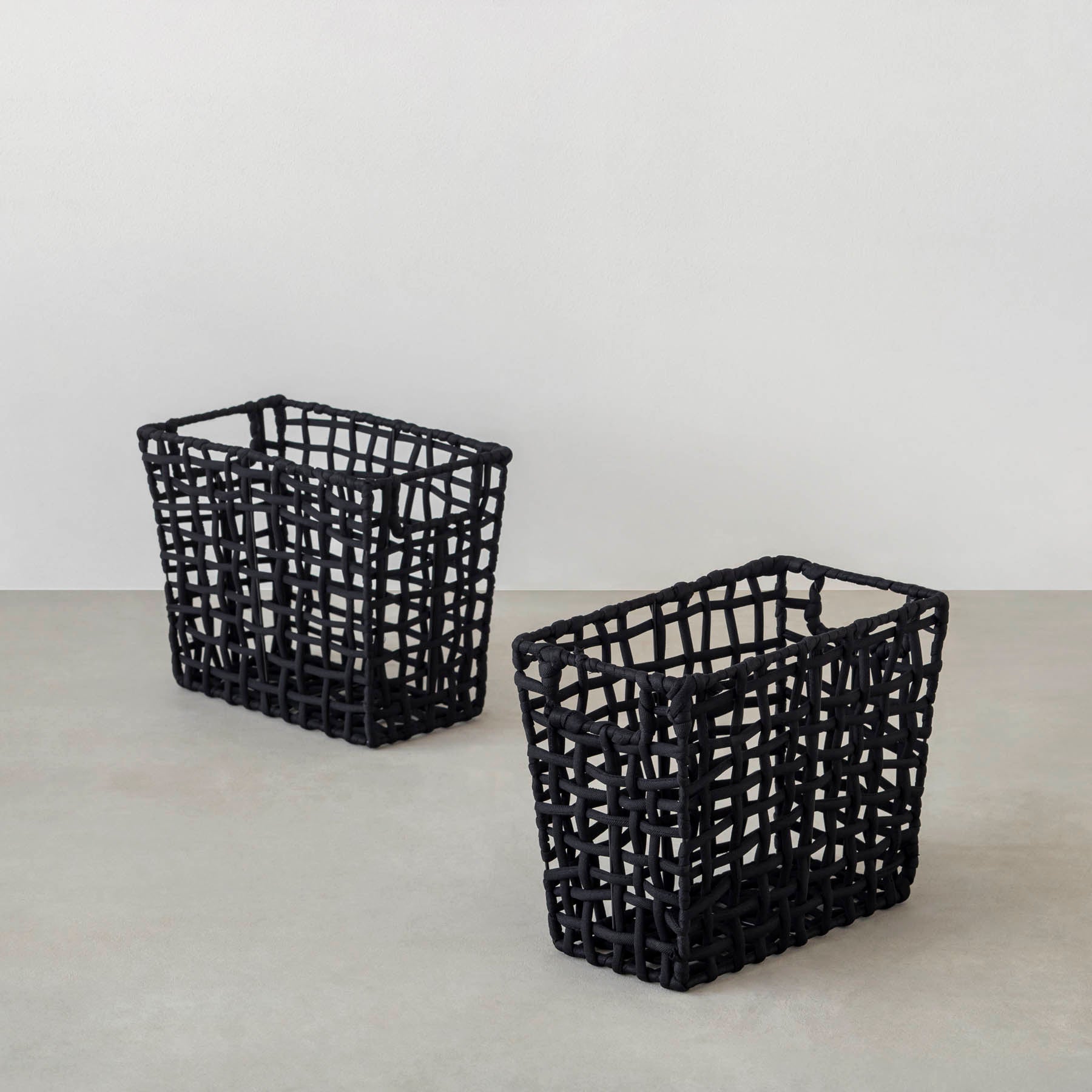 手編みのロープバスケットスリムLサイズ（2Pセット）