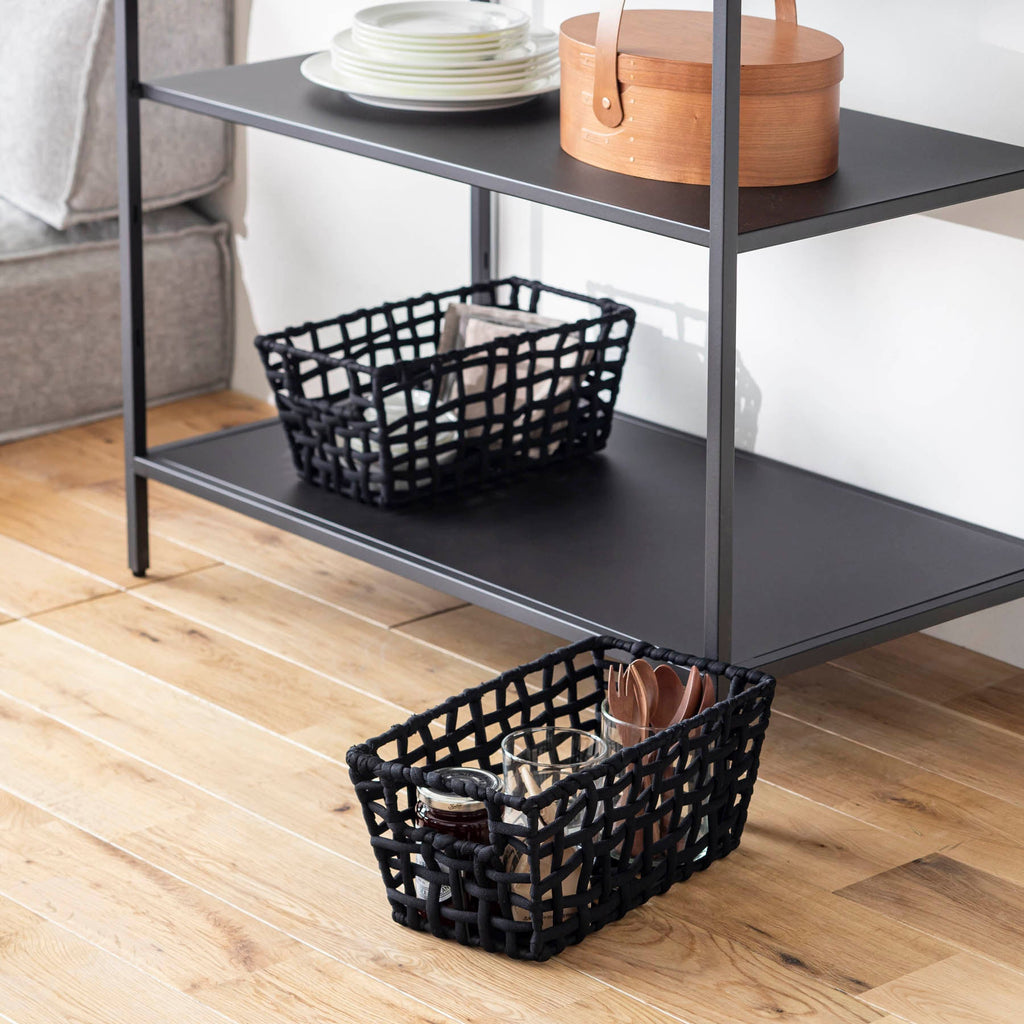 手編みのロープバスケットスリムSサイズ