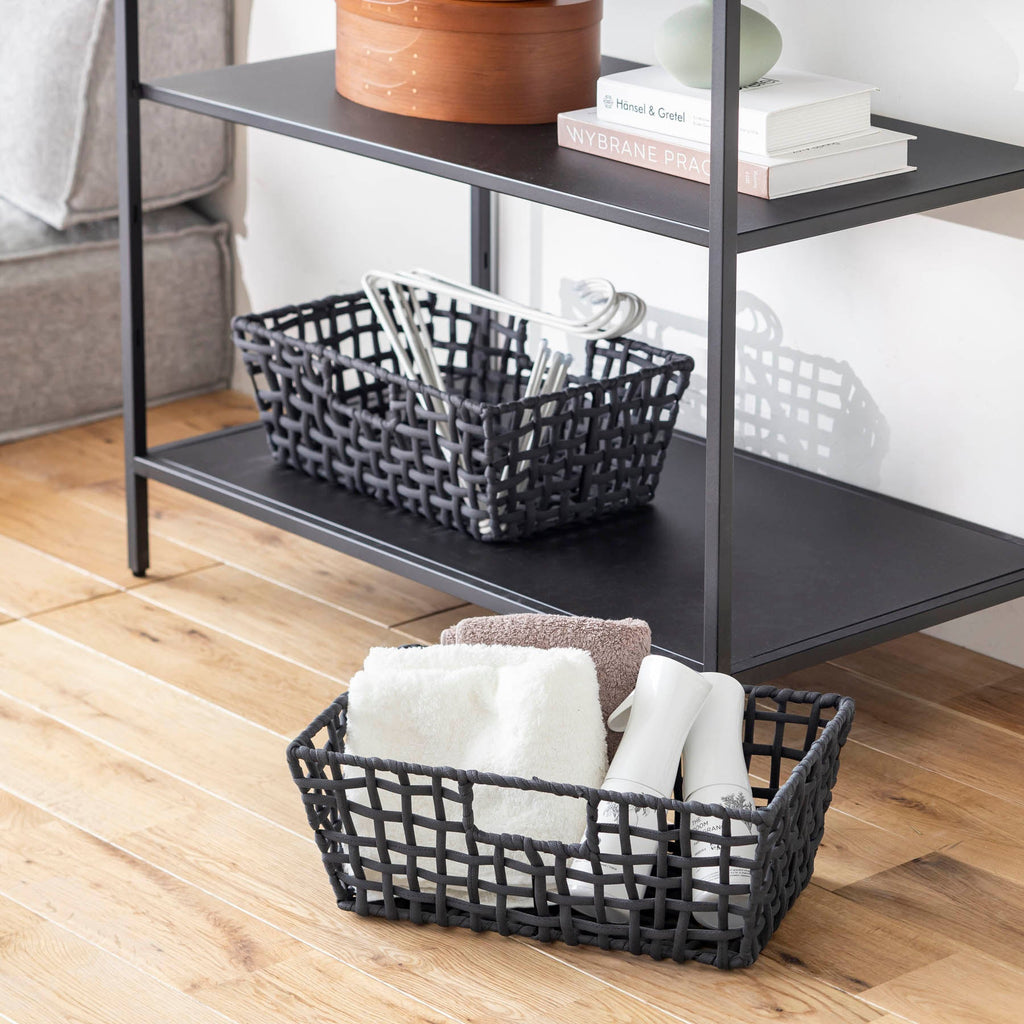 手編みのロープバスケットワイドSサイズ