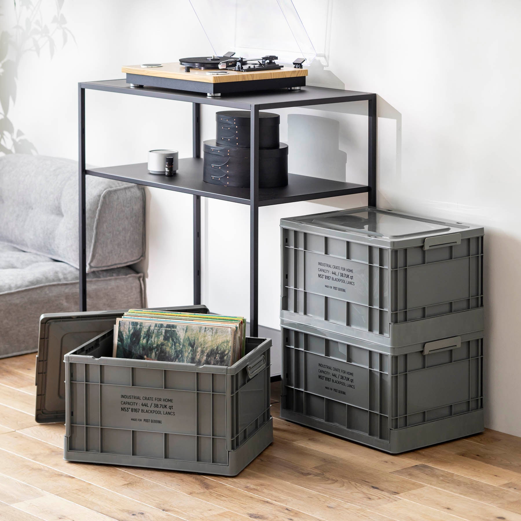 折コン スタッキングできるバスケットLサイズ