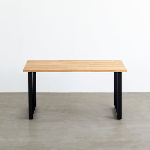 かなでもののナチュラルテイストなラバーウッドとマットブラックのスクエア鉄脚を使用したシンプルモダンなデザインのテーブル1
