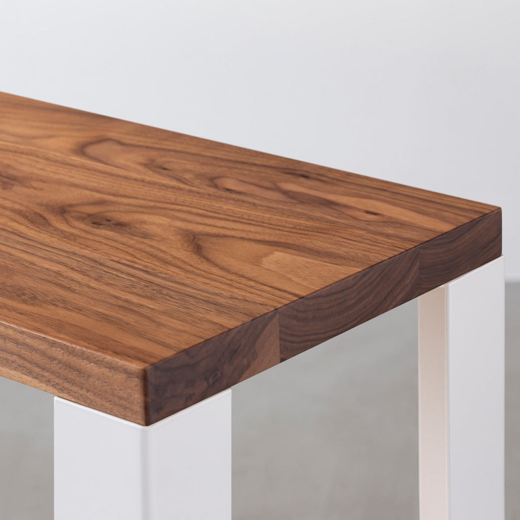 Kanademonoのウォルナットの棚板とホワイトの鉄脚の２段ストレージシェルフS（棚板）