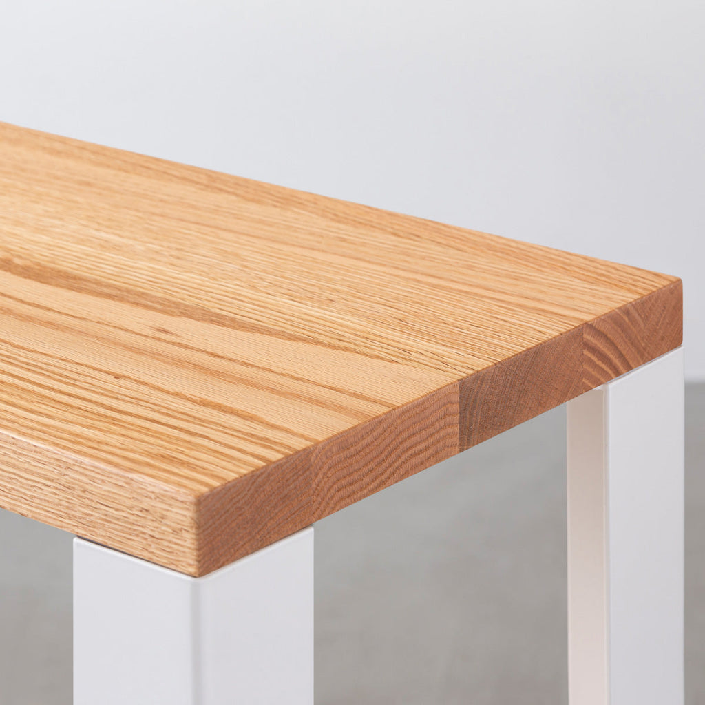 Kanademonoの無垢材レッドオークの棚板とホワイトの鉄脚の２段ストレージシェルフS（棚板）