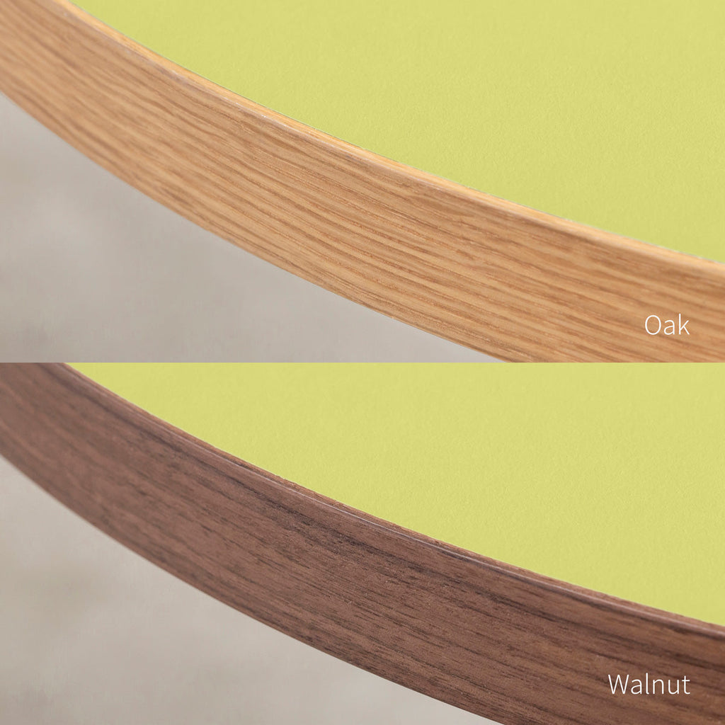 スマート造作カフェテーブル / リノリウム 全32色　黒スチール脚 1本脚 × ラウンド φ50 - 60