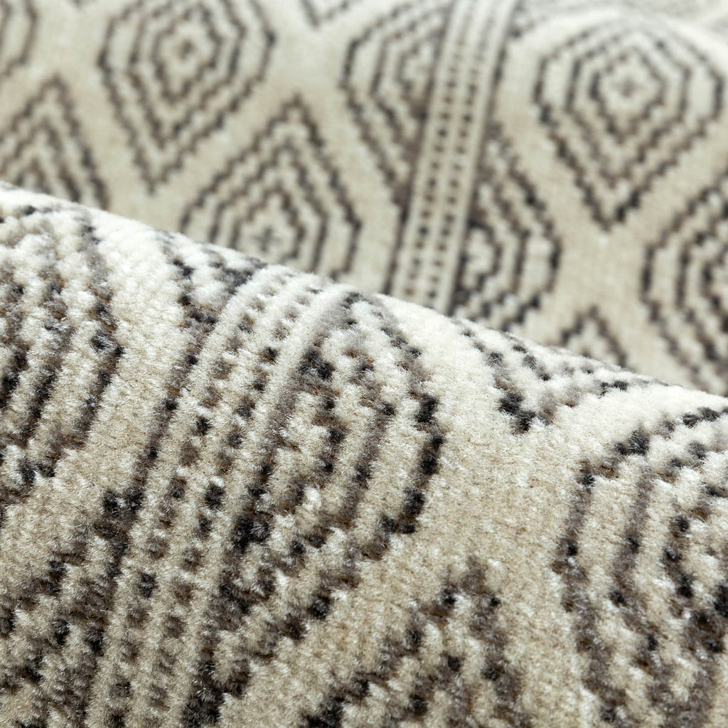 Striped Trellis Fringe Rug 　90×150