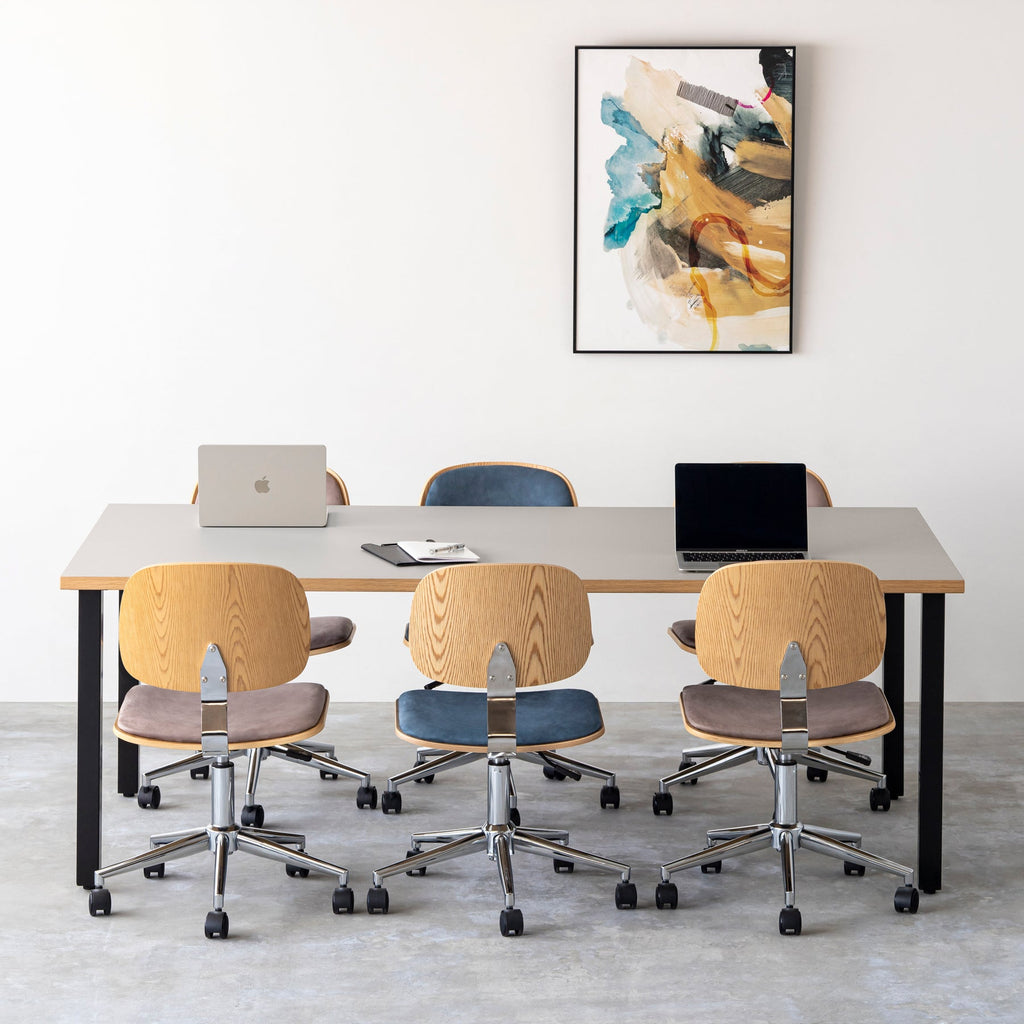 【Hチェック待ち】【テスト公開中】THE TABLE / リノリウム 全32色 × Black Steel × W181 - 200cm