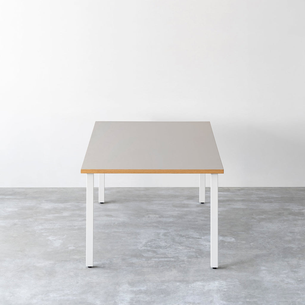 【Hチェック待ち】【テスト公開中】THE TABLE / リノリウム 全32色 × White Steel × W181 - 200cm