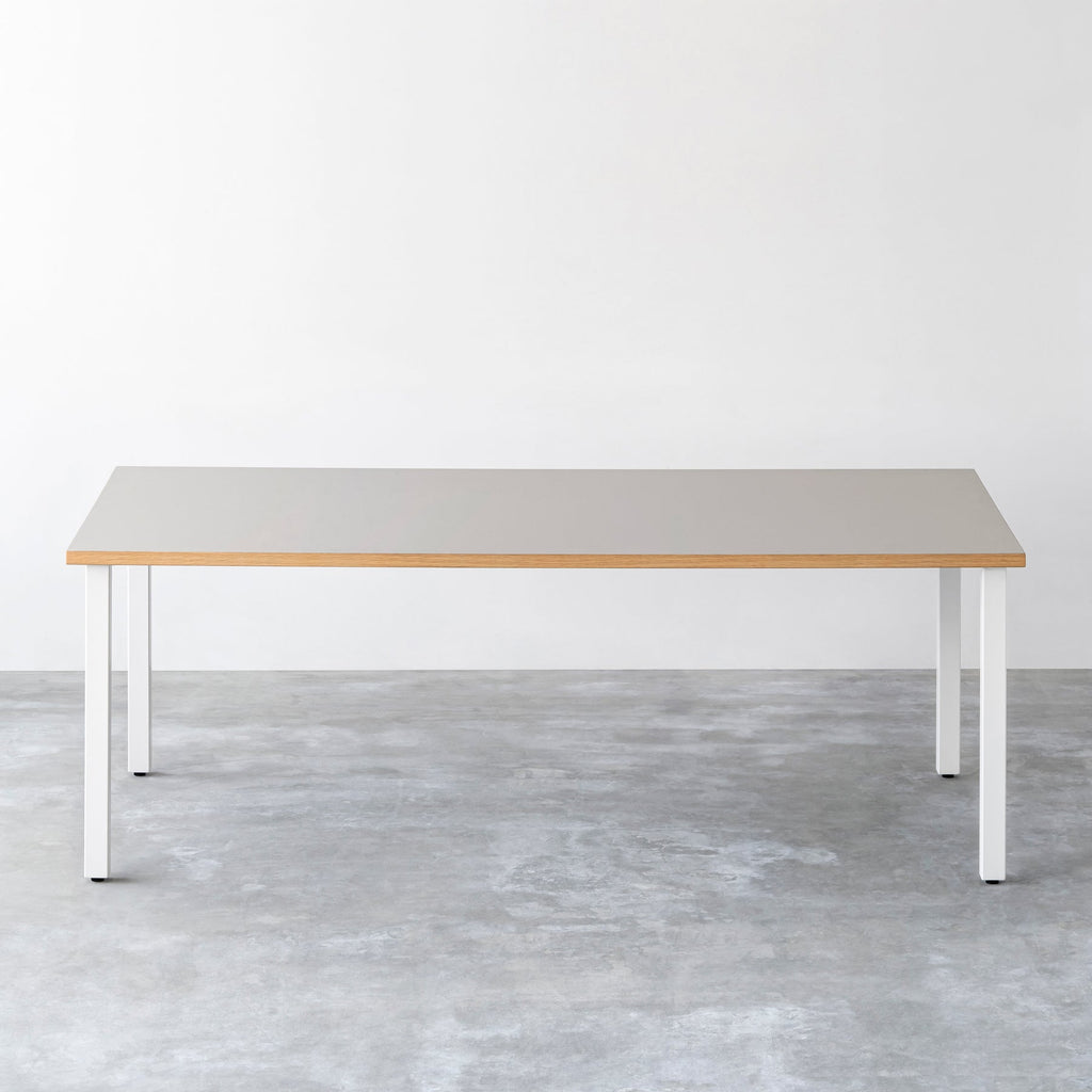 【Hチェック待ち】【テスト公開中】THE TABLE / リノリウム 全32色 × White Steel × W181 - 200cm