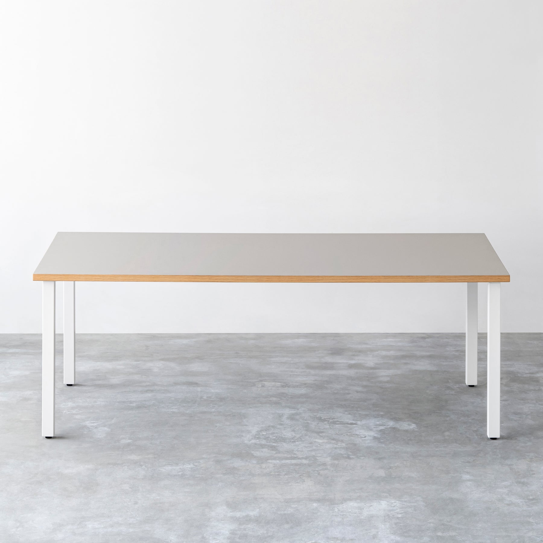 【Hチェック待ち】【テスト公開中】THE TABLE / リノリウム 全32色 × White Steel × W181 - 200cm