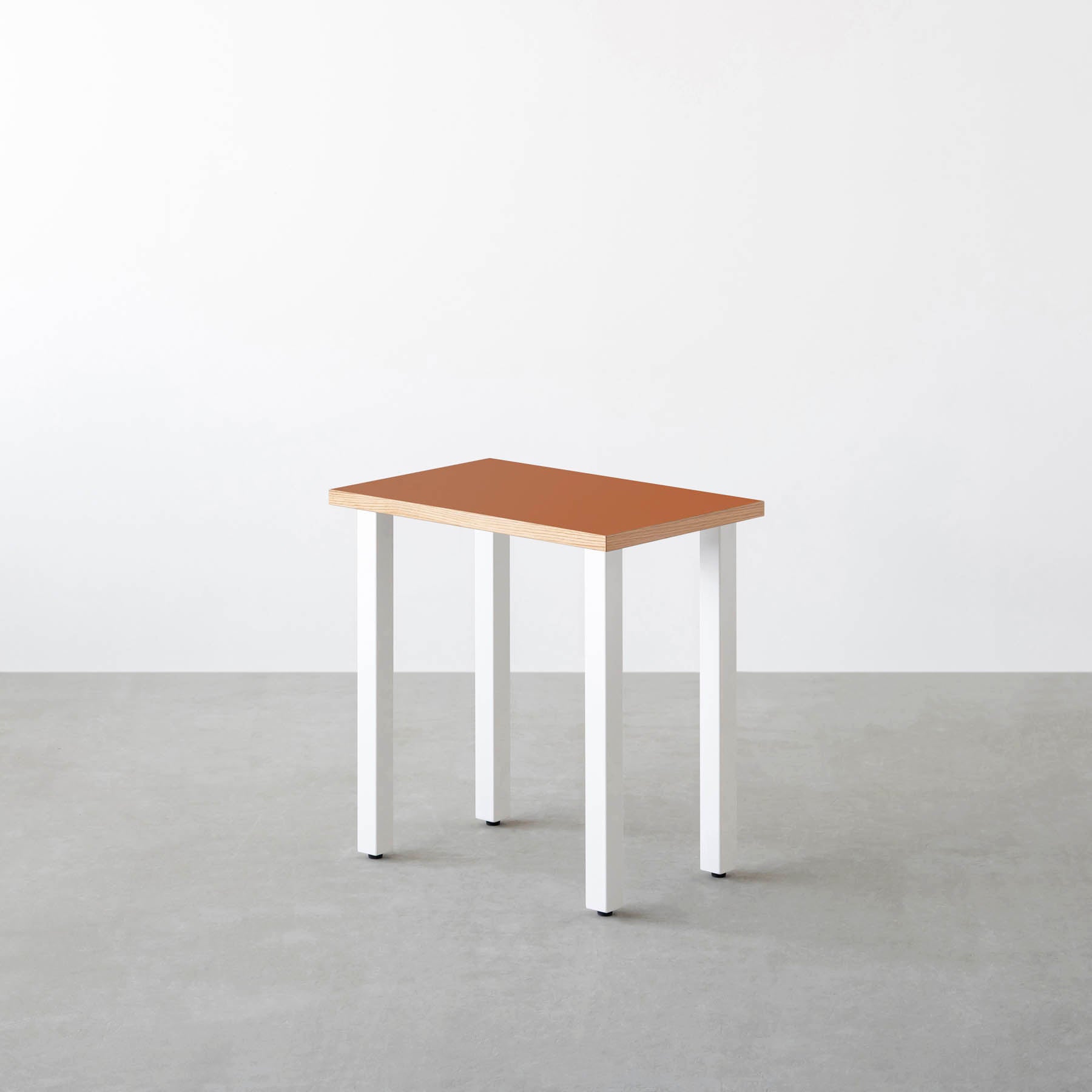 スマート造作テーブル / コンパクトデスク リノリウム 全32色 × 白スチール脚