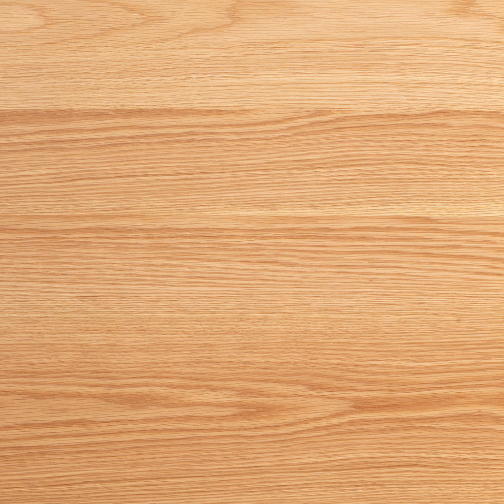 KANADEMONOのホワイトオーク突板天板とマットブラックのスクエア鉄脚を組み合わせたシンプルモダンなテーブルの木目