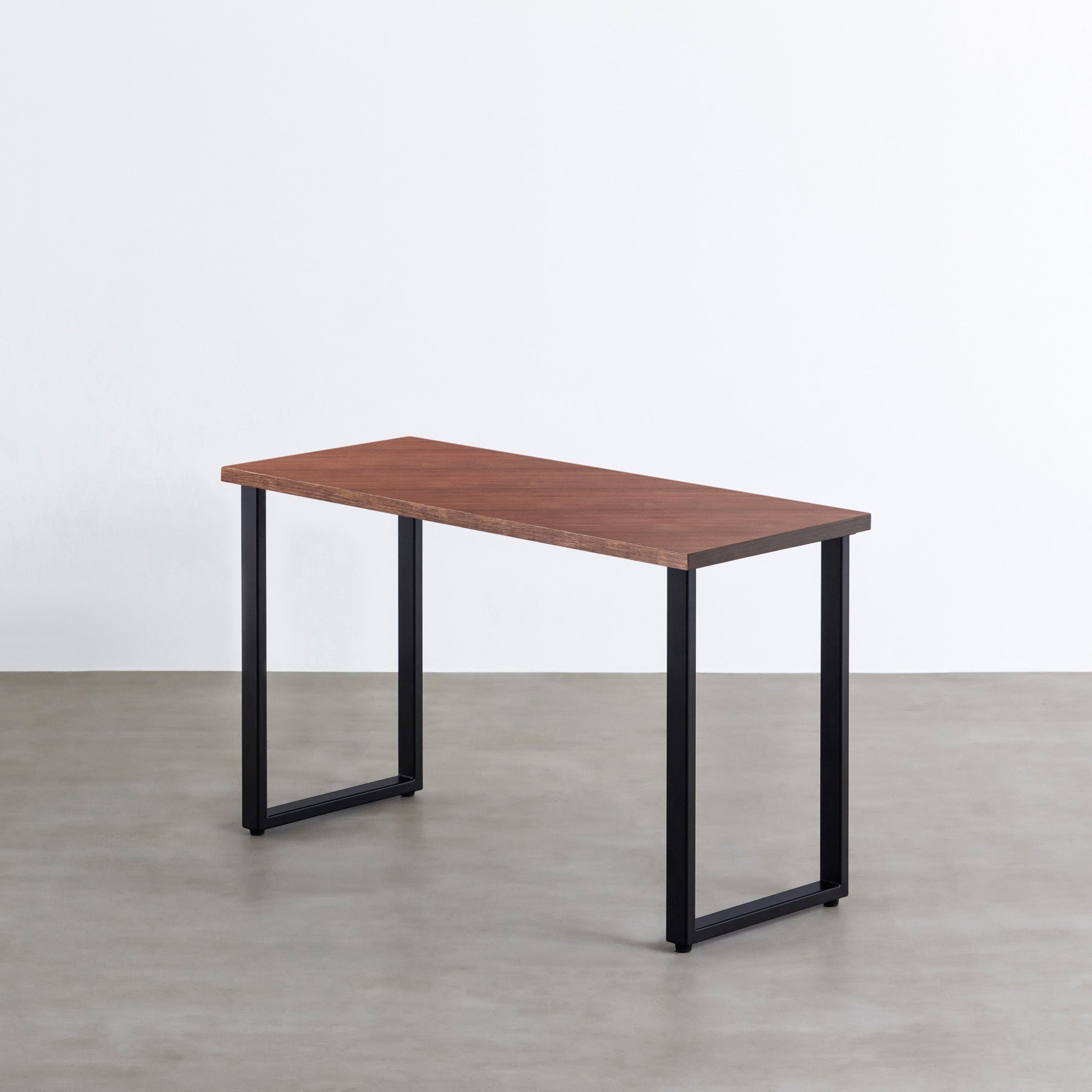 スマート造作テーブル / ブビンガ × 黒スチール脚