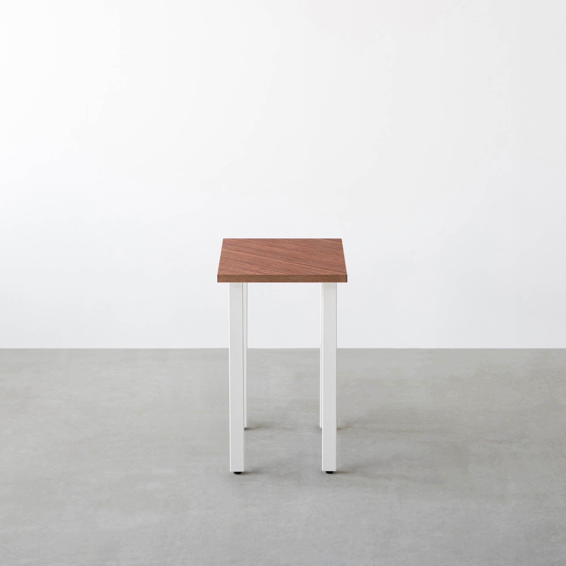 スマート造作テーブル / コンパクトデスク ブビンガ × 白スチール脚