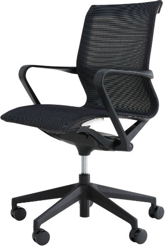 TASQ Chair ファブリック ブラック 肘つき TSQ-F-B