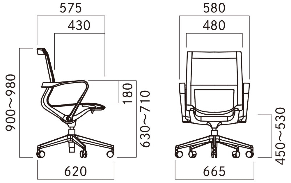 TASQ Chair メッシュ ブラック 肘つき TSQ-M-B-OBP