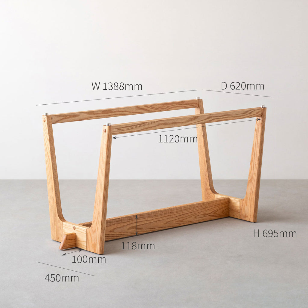 Trapezoid × 木製脚　オーク無垢材