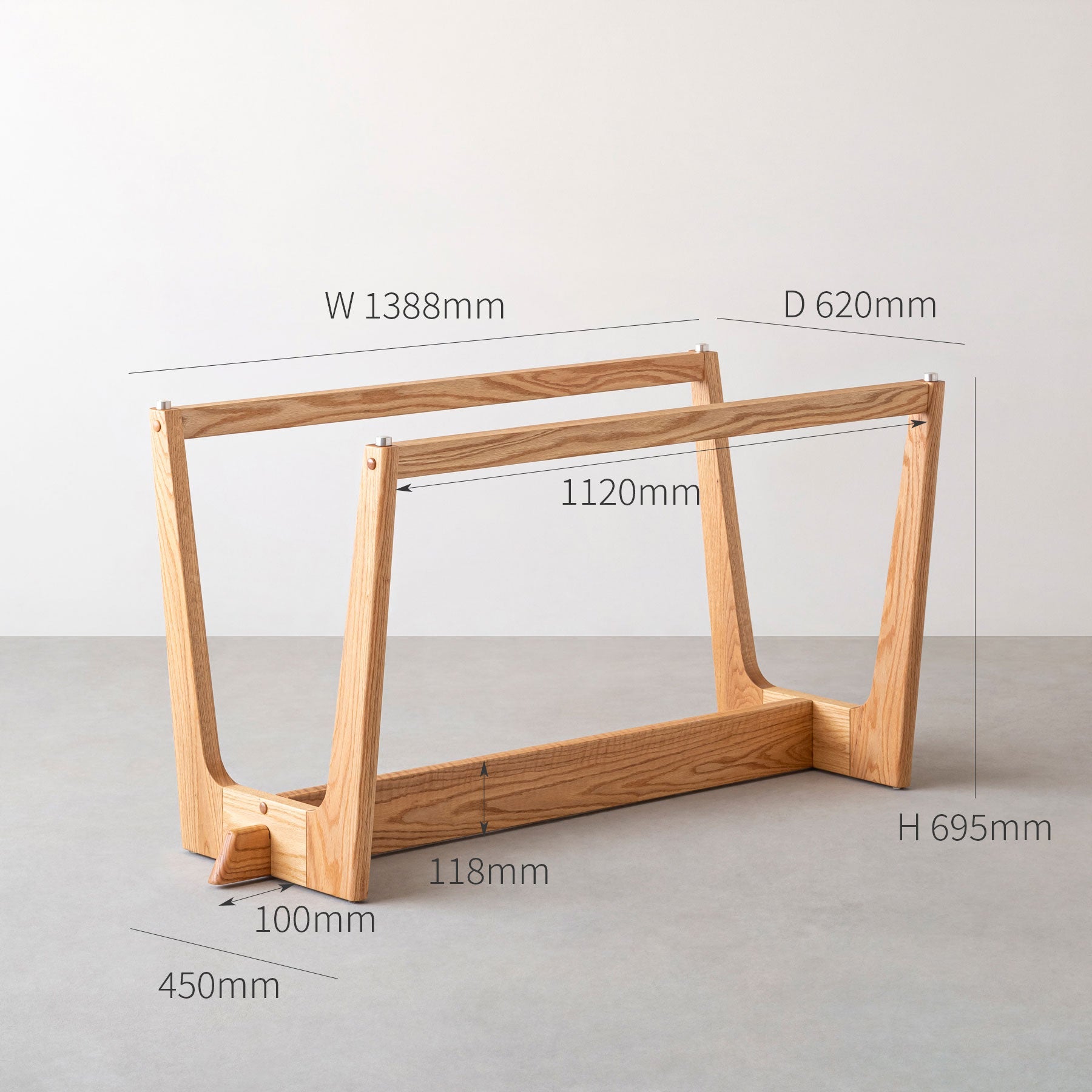 Trapezoid × 木製脚　オーク無垢材