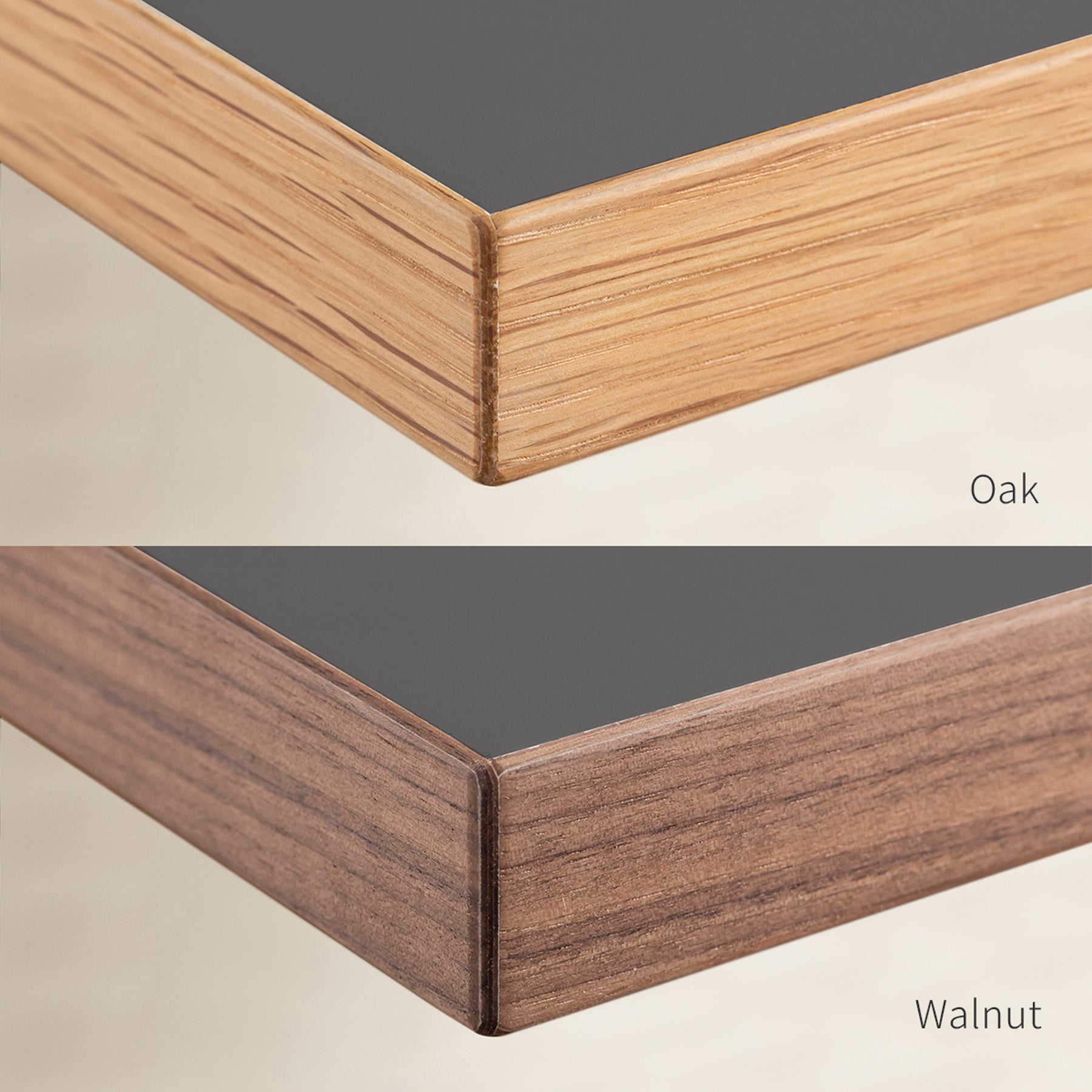 スマート造作テーブル / コンパクトデスク リノリウム 全32色 × 黒スチール脚