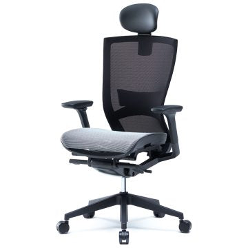 T50air チェア 可動肘 ヘッドレスト ランバー付き グレー