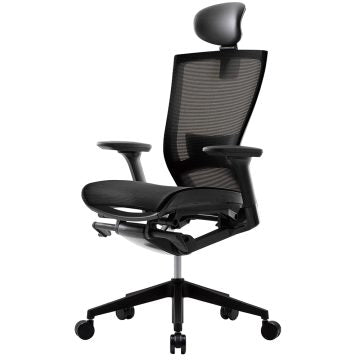 T50air チェア 可動肘 ヘッドレスト ランバー付き ブラック