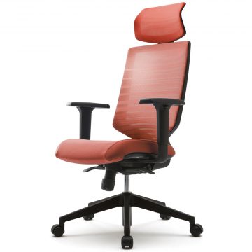 T30チェア 可動肘 ヘッドレスト付 オレンジ