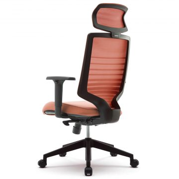 T30チェア 可動肘 ヘッドレスト付 オレンジ