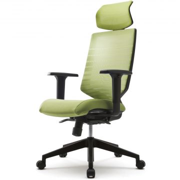 T30チェア 可動肘 ヘッドレスト付 グリーン