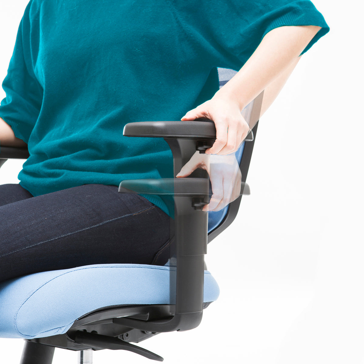 T30チェア 可動肘 ヘッドレスト付 グリーン