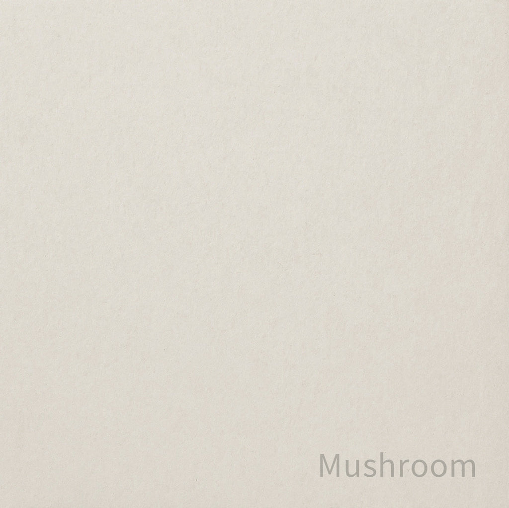 Kanademonoのリノリウム素材の棚板にホワイトのアイアンフレームを組み合わせた２段ストレージシェルフ / Mushroom（色見本）