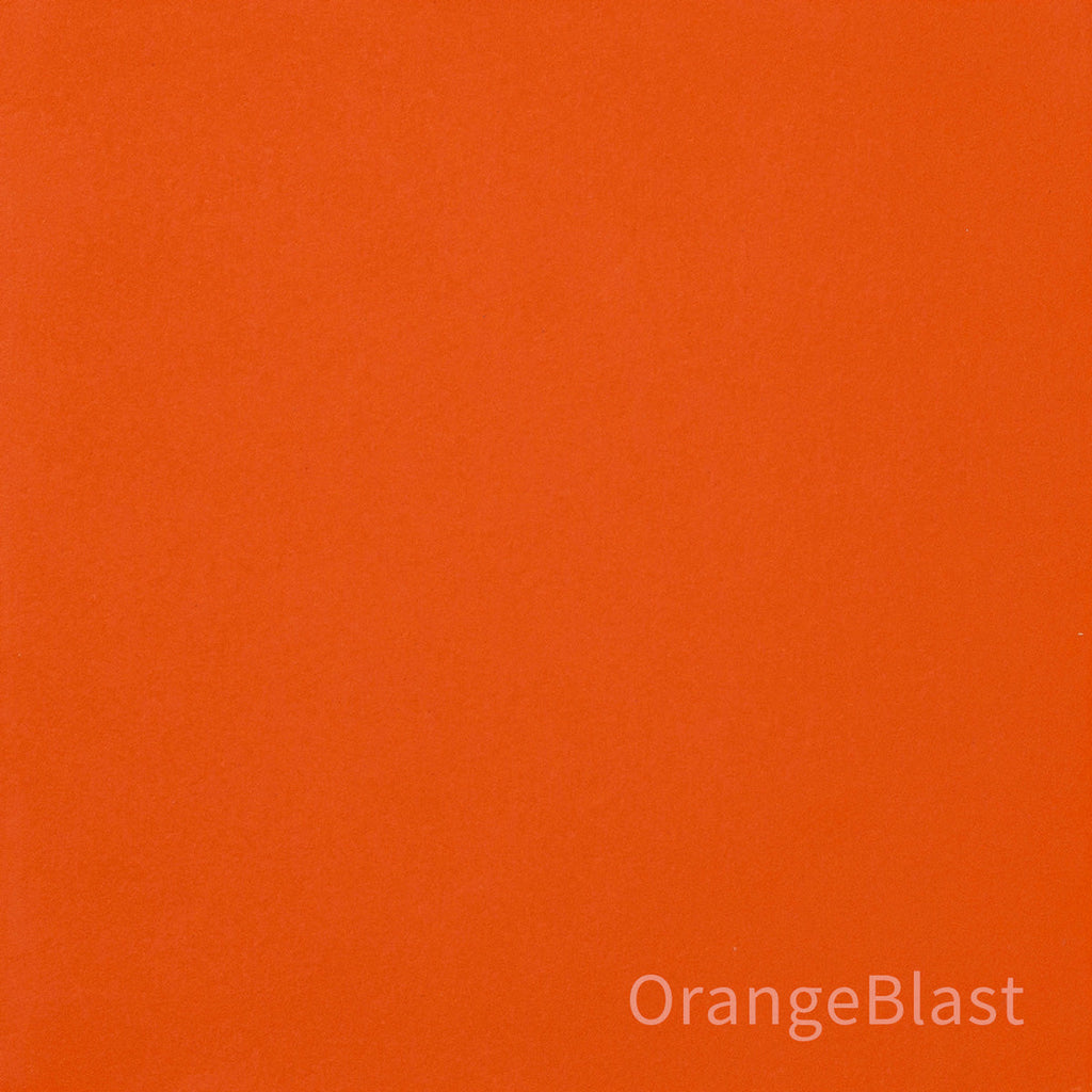 Kanademonoのリノリウム素材の棚板にホワイトのアイアンフレームを組み合わせた２段ストレージシェルフ /Orange_blast（色見本）