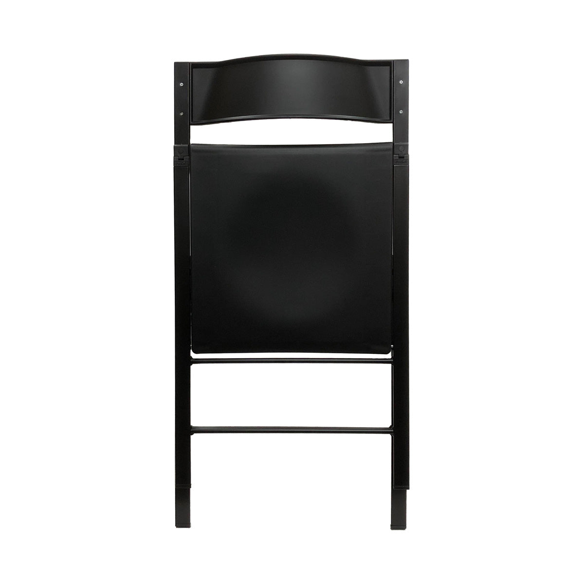 イタリア製のスリムでスタイリッシュな仕上がりが美しいブラックの折りたたみチェア（折り畳んだ状態2）