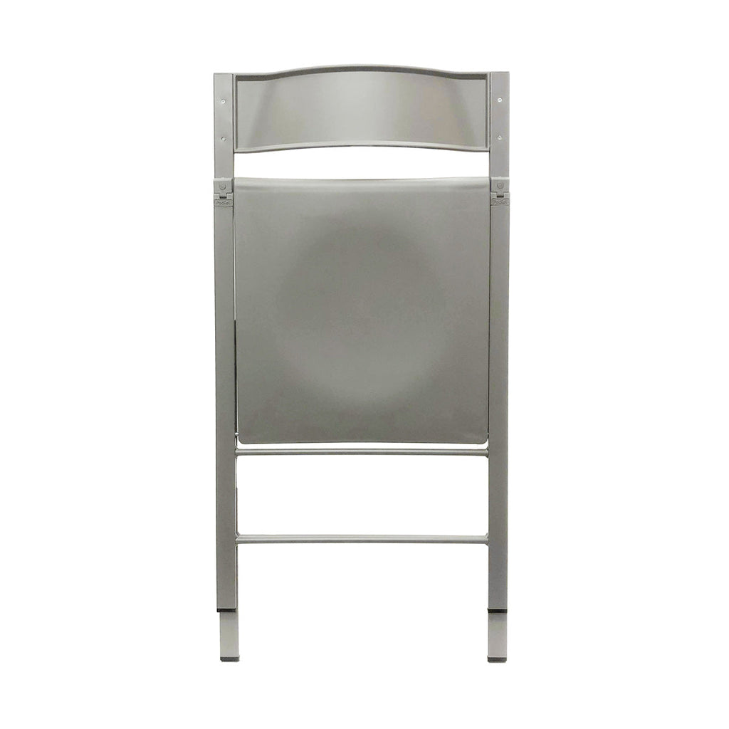 イタリア製のスリムでスタイリッシュな仕上がりが美しいグレイの折りたたみチェア（折り畳んだ状態2）