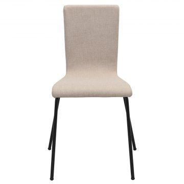 ファブリックチェア ベージュII ブラック脚