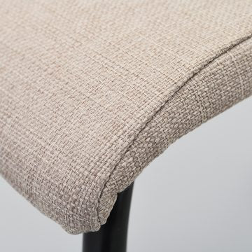 ファブリックチェア ベージュII ブラック脚