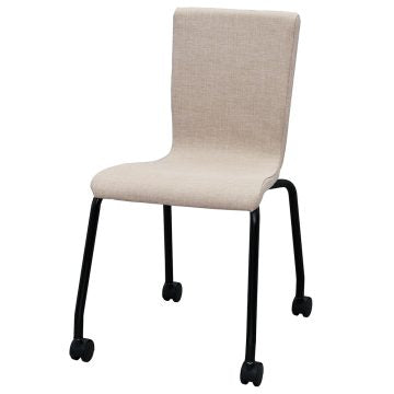 ファブリックキャスターチェア ベージュ ブラック脚
