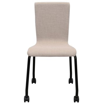 ファブリックキャスターチェア ベージュ ブラック脚