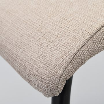 ファブリックキャスターチェア ベージュ ブラック脚