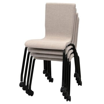 ファブリックキャスターチェア ベージュ ブラック脚