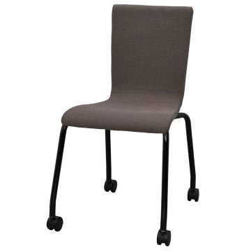 ファブリックキャスターチェア ブラウン ブラック脚