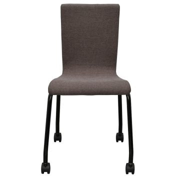 ファブリックキャスターチェア ブラウン ブラック脚