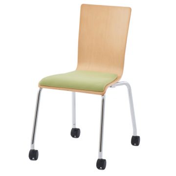 プライウッドキャスターチェア グリーン パッド付